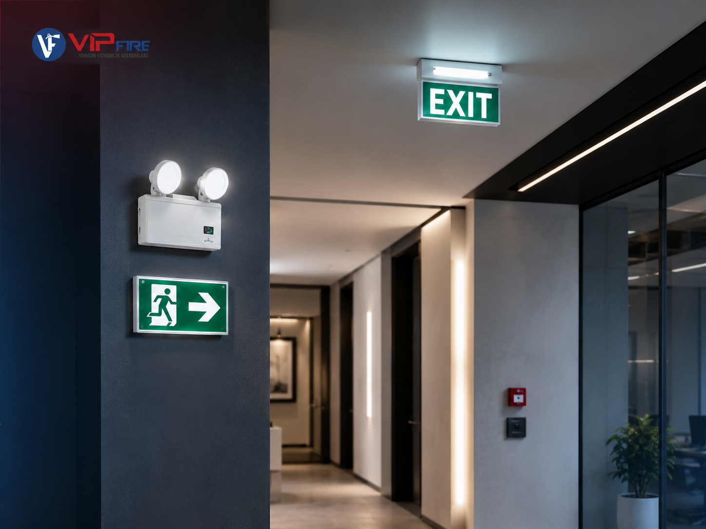 Exit levhası ve ledli ışıldak montajı ana görseli